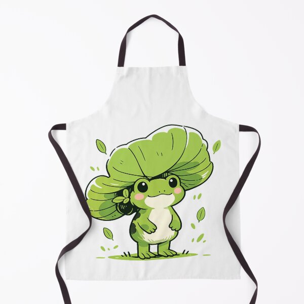 Item preview, Kawaii frog with giant leaf – Cute and relaxing art designed and sold by HeyHas.