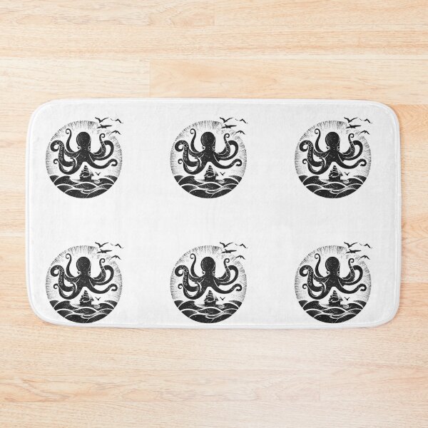 Item preview, Octopus Pirates Ship Ocean Illustrations Nature Imagination Design designed and sold by ART ATTACK ZONE.