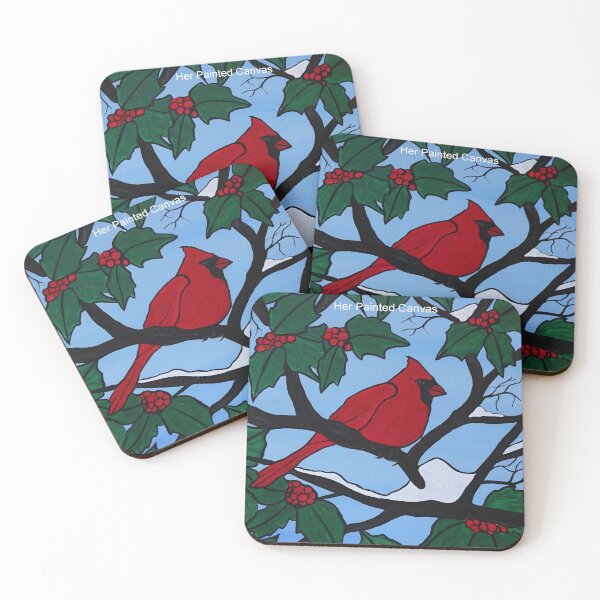 Item preview, Red cardinal perched in tree designed and sold by Rachel Olynuk.