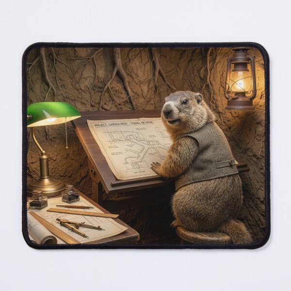 Item preview, Groundhog Plans Epic Garden Heist from His Burrow designed and sold by Tridentulus.