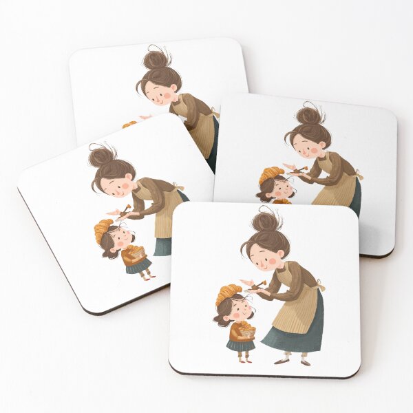 Item preview, Whimsical Mother and Daughter Baking Art for Mother's Day designed and sold by BigStar-Cart.