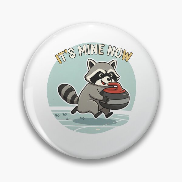 Item preview, Funny Raccoon Stealing Curling Stone It's Mine Now Sport Humor designed and sold by Axivra.