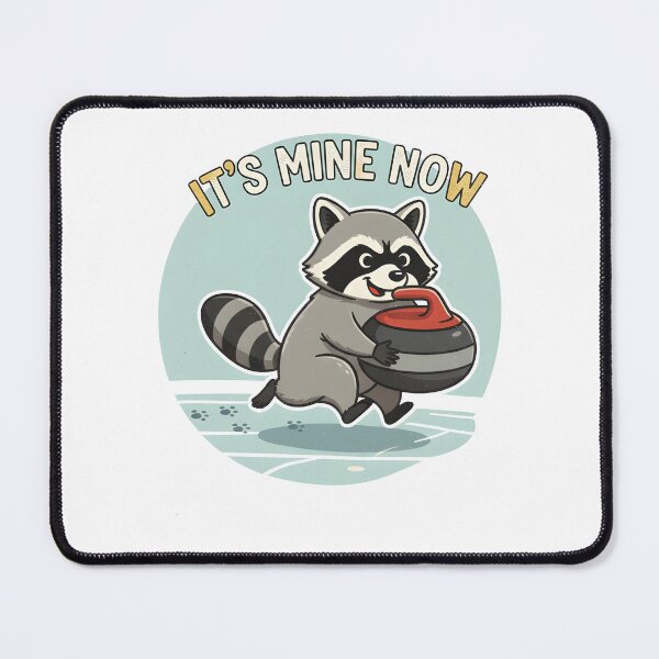 Item preview, Funny Raccoon Stealing Curling Stone It's Mine Now Sport Humor designed and sold by Axivra.