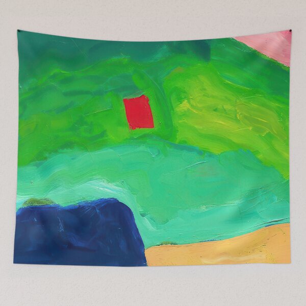 Item preview, Original Paintings by Etel Adnan, Etel Adnan Color Landscape Art designed and sold by OilArtLittle.