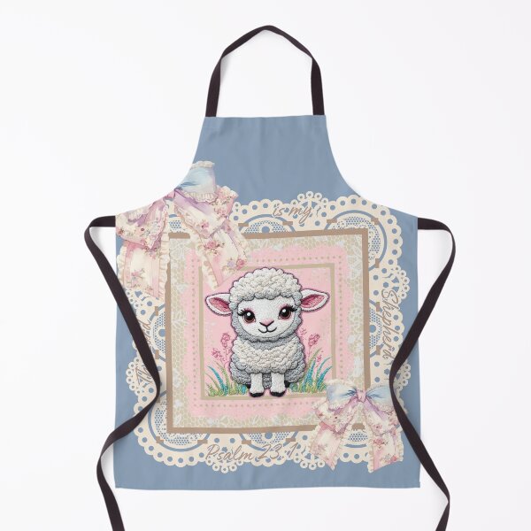 Item preview, The Lord is my Shepherd, Cute Sheep, Psalm 231, Grandma Core, Lamb, Vintage Coquette Lace designed and sold by Forevermore.