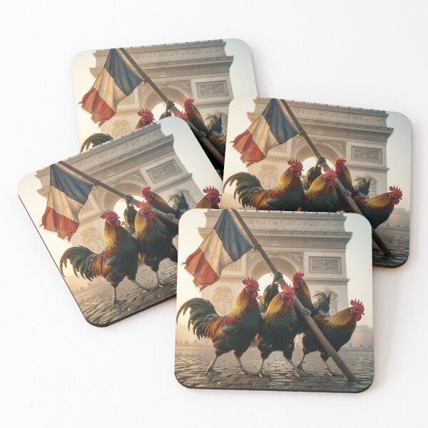 Item preview, Gallic Roosters Hoist French Flag  designed and sold by Tridentulus.