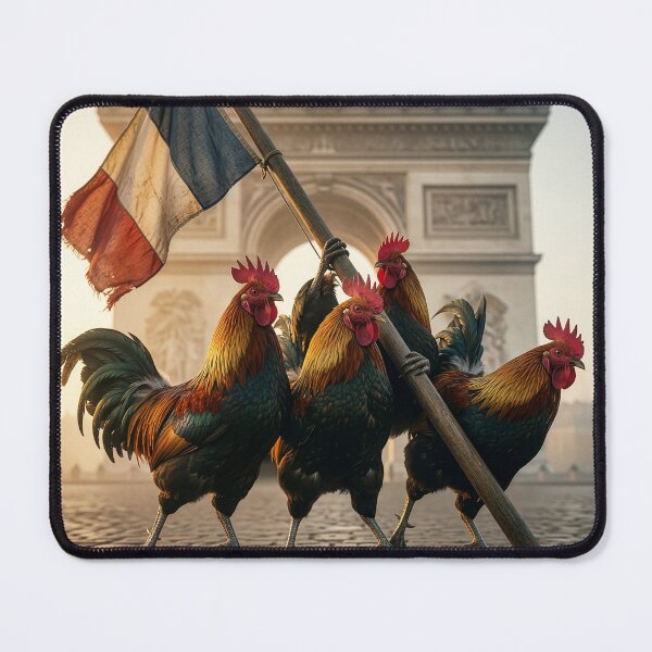Item preview, Gallic Roosters Hoist French Flag  designed and sold by Tridentulus.