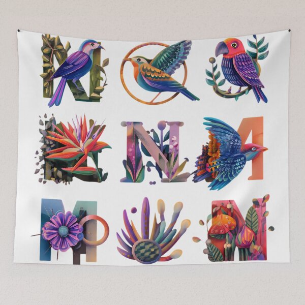 Item preview, Letters Animals Flowers Blending Nature Humanity Imagination Design designed and sold by ART ATTACK ZONE.
