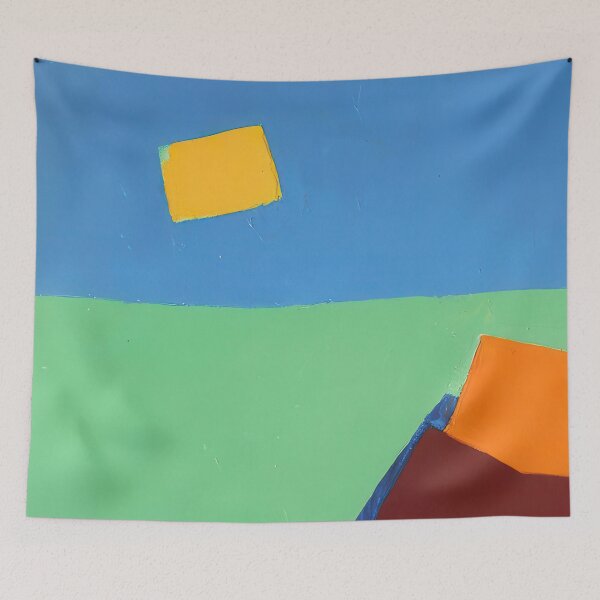 Item preview, Original Paintings by Etel Adnan, Etel Adnan Color Landscape Art designed and sold by OilArtLittle.