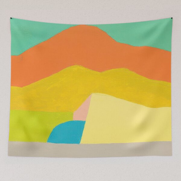 Item preview, Original Paintings by Etel Adnan, Etel Adnan Color Landscape Art designed and sold by OilArtLittle.
