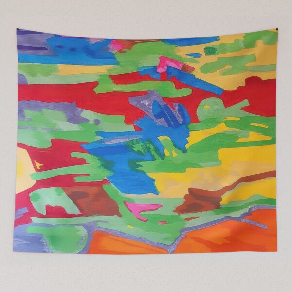 Item preview, Original Paintings by Etel Adnan, Etel Adnan Color Landscape Art designed and sold by OilArtLittle.