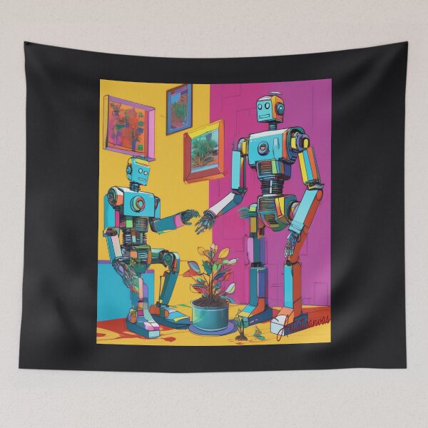 Item preview, Pop Art Robots Caring for Nature designed and sold by Artisticanvas.