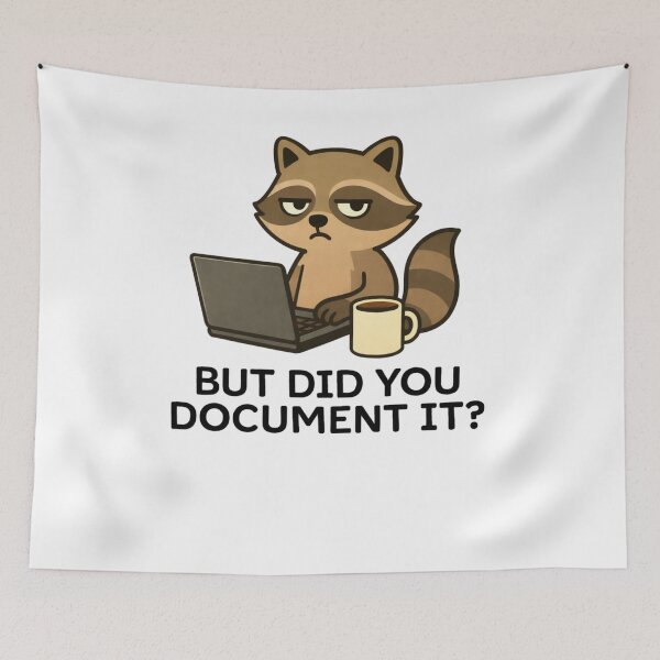 Item preview, But Did You Document It Funny Raccoon Office Humor designed and sold by krystalRomanart.