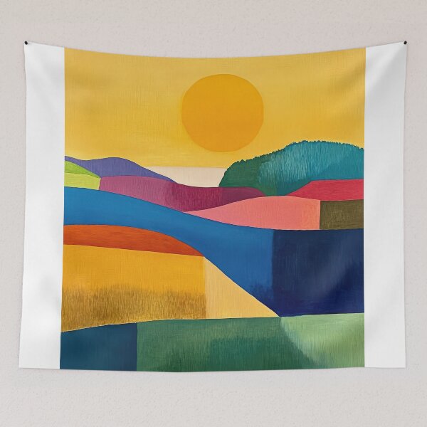 Item preview, Original Paintings by Etel Adnan, Etel Adnan Color Landscape Art designed and sold by OilArtLittle.