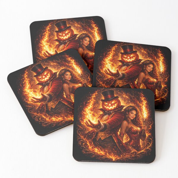 Item preview, Headless Horseman Fire Magician – Fiery Circus Fantasy Halloween Art designed and sold by TheHorsemanRidesAgain.