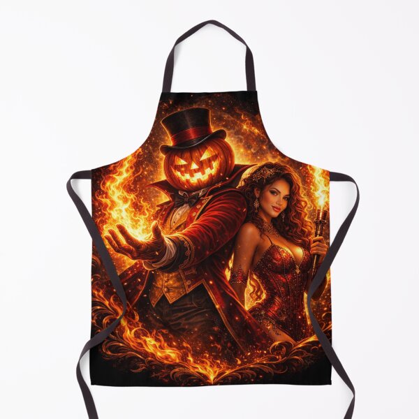 Item preview, Headless Horseman Fire Magician – Fiery Circus Fantasy Halloween Art designed and sold by TheHorsemanRidesAgain.
