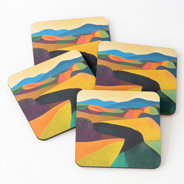Item preview, Original Paintings by Etel Adnan, Etel Adnan Color Landscape Art designed and sold by OilArtLittle.