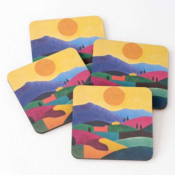 Item preview, Original Paintings by Etel Adnan, Etel Adnan Color Landscape Art designed and sold by OilArtLittle.