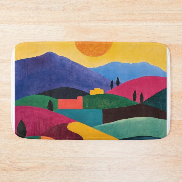 Item preview, Original Paintings by Etel Adnan, Etel Adnan Color Landscape Art designed and sold by OilArtLittle.