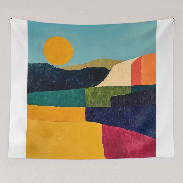 Item preview, Original Paintings by Etel Adnan, Etel Adnan Color Landscape Art designed and sold by OilArtLittle.