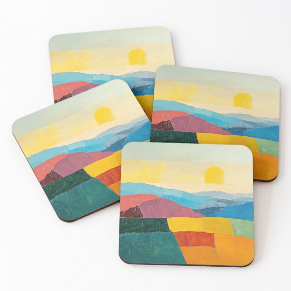 Item preview, Original Paintings by Etel Adnan, Etel Adnan Color Landscape Art designed and sold by OilArtLittle.