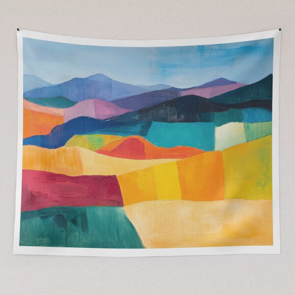 Item preview, Original Paintings by Etel Adnan, Etel Adnan Color Landscape Art designed and sold by OilArtLittle.