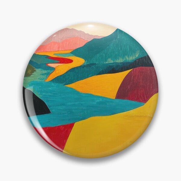 Item preview, Original Paintings by Etel Adnan, Etel Adnan Color Landscape Art designed and sold by OilArtLittle.