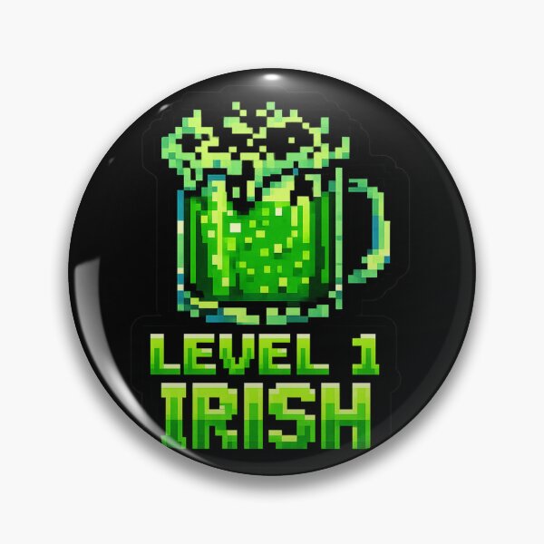 Item preview, Level 1 Irish 8-Bit Pixel Art Green Beer Gamer designed and sold by Retro Mood Co.