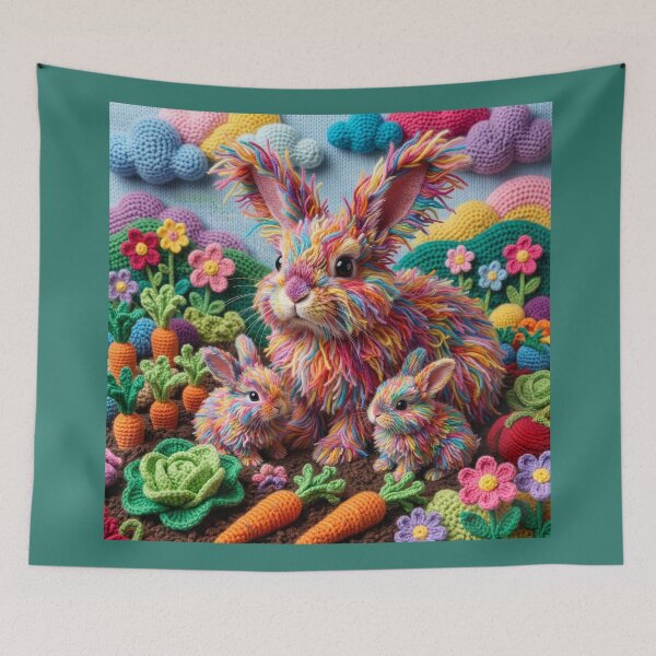 Item preview, Yarn Rabbits Invade Yarn Garden designed and sold by Tridentulus.