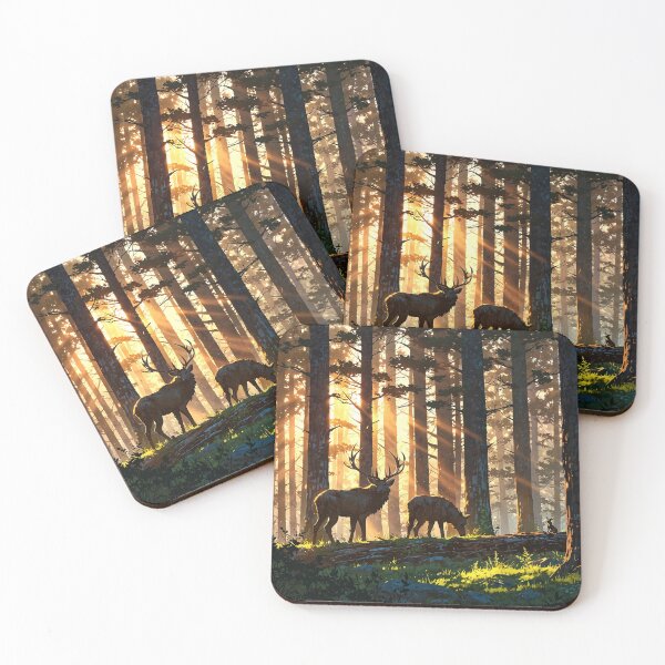 Item preview, Buck and Wolf in the forest designed and sold by Aesthetic Visuals.