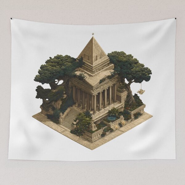 Item preview, Pyramid Egypt Illustrations Blending Nature Humanity Imagination Design designed and sold by ART ATTACK ZONE.