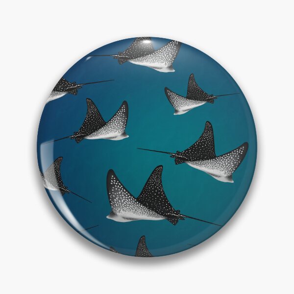 Item preview, Spotted Eagle Ray Pattern - Blue Ocean Background designed and sold by WestCoastWoods.