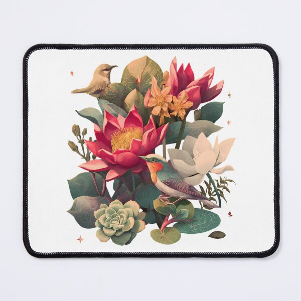 Item preview, Birds Flowers Illustrations Blending Nature Humanity Imagination Design designed and sold by ART ATTACK ZONE.