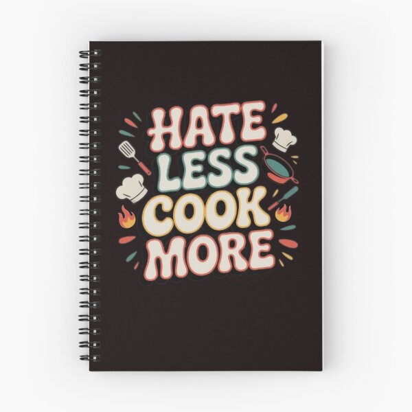 Item preview, Hate Less Cook More Positive Chef Kitchen Humor Quote designed and sold by MagicSD Designs.