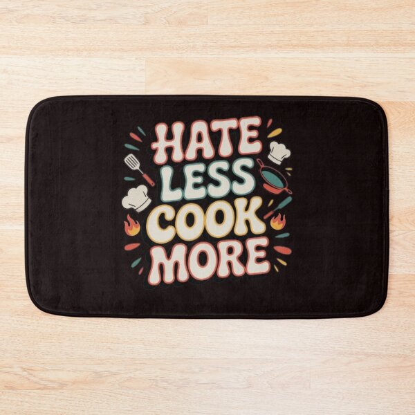 Item preview, Hate Less Cook More Positive Chef Kitchen Humor Quote designed and sold by MagicSD Designs.