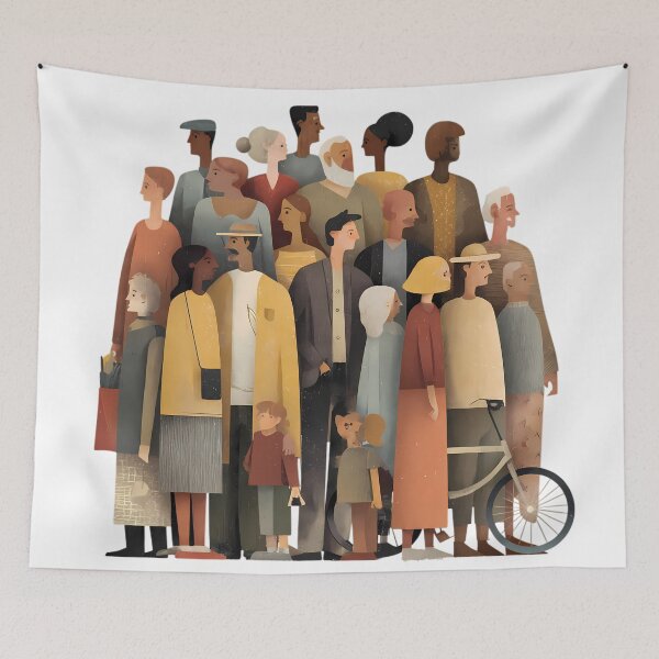 Item preview, Diversity Whimsical Illustrations Blending Nature Humanity Imagination Design designed and sold by ART ATTACK ZONE.