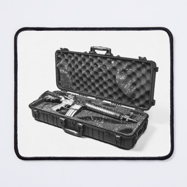 Item preview, Black and White Tactical Rifle in Hard Case Photography designed and sold by inkoutninja.