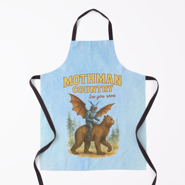 Item preview, Mothman Country See You Soon – Mothman Riding a Bear Illustration designed and sold by MysticOzzy.