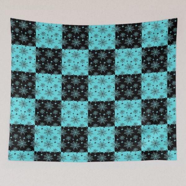 Item preview, Black and turquoise interchange web pattern designed and sold by serenebookworm.