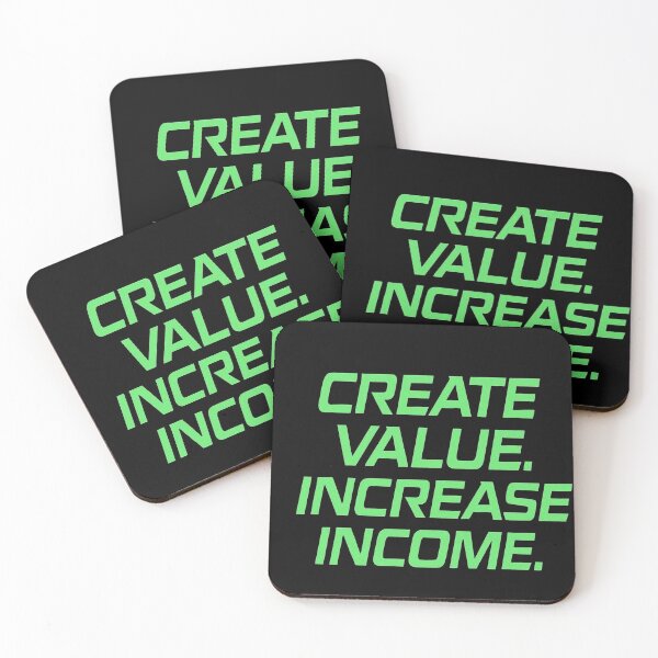 Item preview, Create Value Increase Income – Motivational Business Quote Typography Design designed and sold by Adappai.