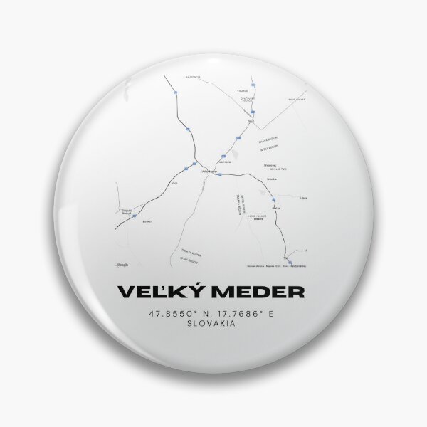 Item preview, Veľký Meder Slovakia Minimalist City Map | Black & White Print designed and sold by RM-Journey.