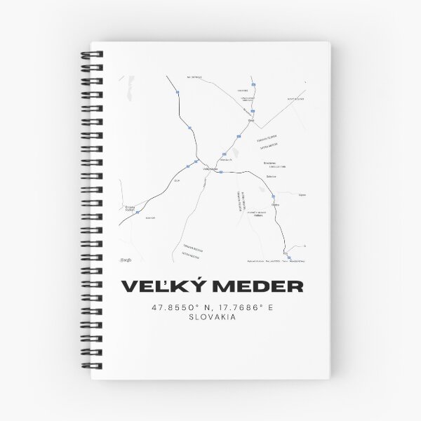 Item preview, Veľký Meder Slovakia Minimalist City Map | Black & White Print designed and sold by RM-Journey.