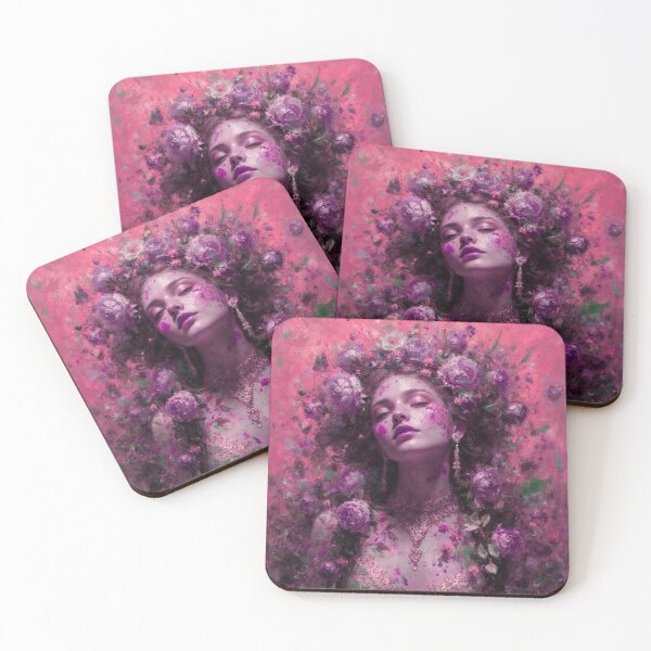 Item preview, Floral Muse – Romantic Pink Botanical Portrait Art designed and sold by joycrysstudio.