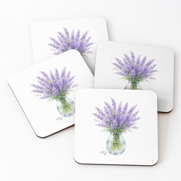 Item preview,  Spring watercolor Lavender Bouquet in Glass Vase designed and sold by SOUFIANE1991.