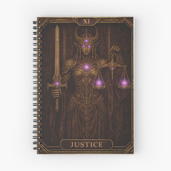 Item preview, Carta del Tarot de la Justicia (Violeta-Mecha) designed and sold by TechsTrinkets.