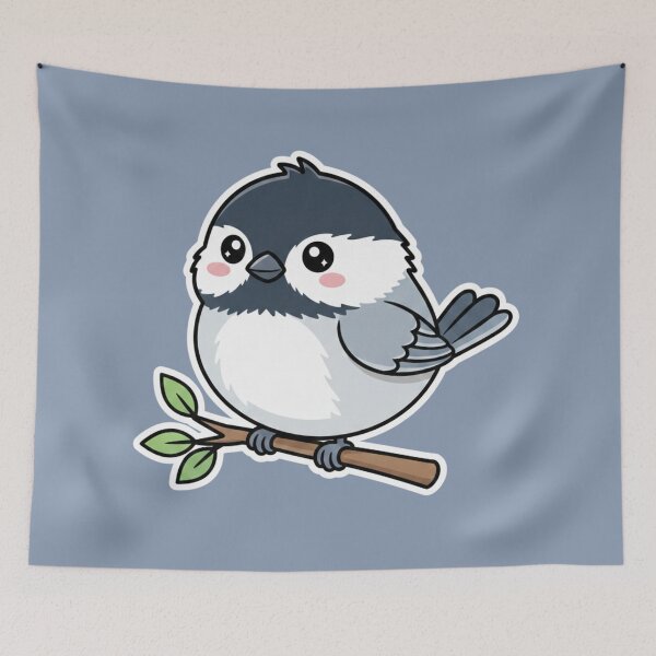 Item preview, Kawaii Chickadee on a Branch designed and sold by mossandmyth1984.