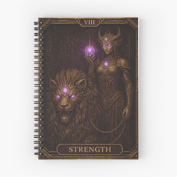 Aperçu de l'œuvre Carte de Tarot de la Force (Violet-Mecha) créée et vendue par TechsTrinkets.
