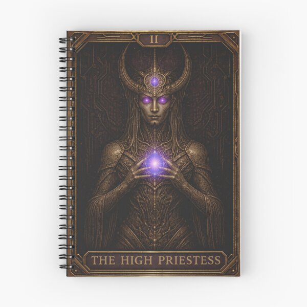 Artikelvorschau, Die Hohepriesterin (Violet-Mecha) Tarotkarte entworfen und verkauft von TechsTrinkets.