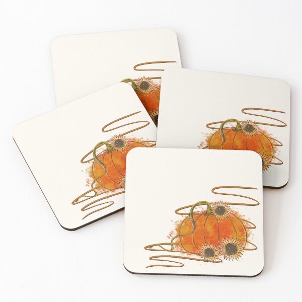 Item preview, Watercolor Pumpkin with Sunflowers - Autumn Harvest Illustration designed and sold by TheArtOfTreble.