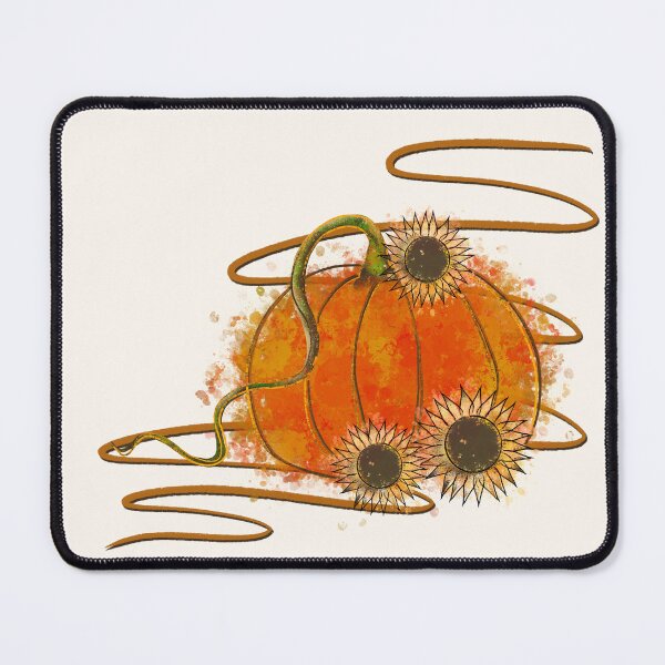 Item preview, Watercolor Pumpkin with Sunflowers - Autumn Harvest Illustration designed and sold by TheArtOfTreble.